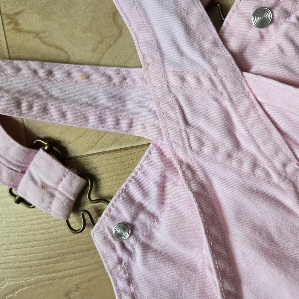 Vintage 1990s Carter's pink embroidered floral overalls